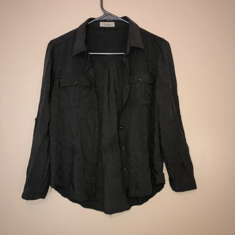 Army green button down